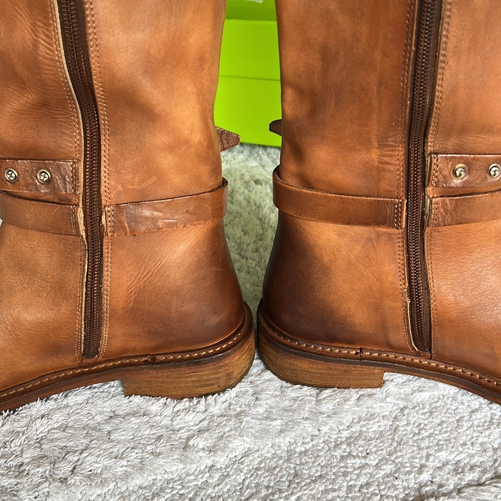 Vintage Foundry Co Reign Tall Btown Leather Riding Boots Studs 6.5 - Picture 8 of 14